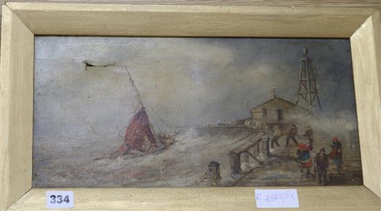A.E. McArthur Evening on the Devon Coast and Rough Weather, Dover 8 x 15.5in.